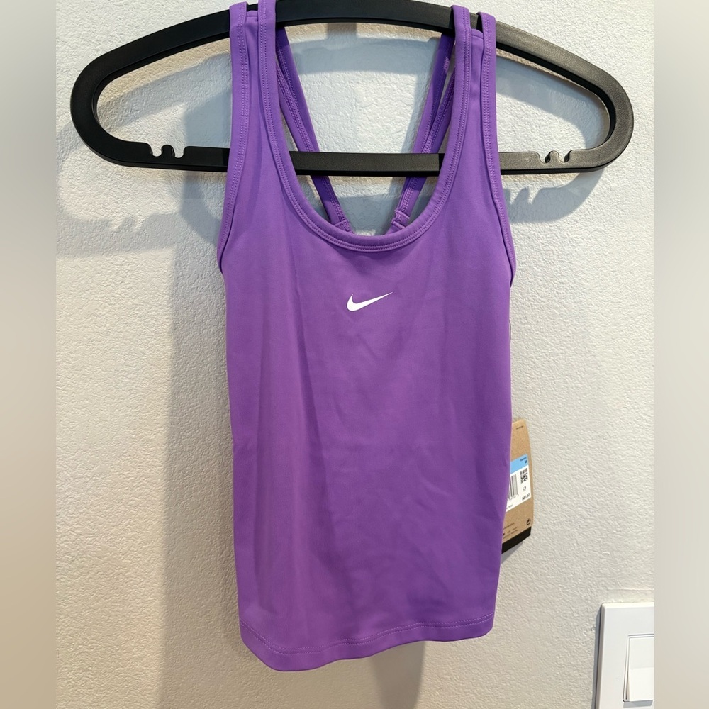 Nike One Fitted Girls Dri-FIT Purple Training Tank Size Medium 10/12 FZ5598-521 - Picture 11 of 11